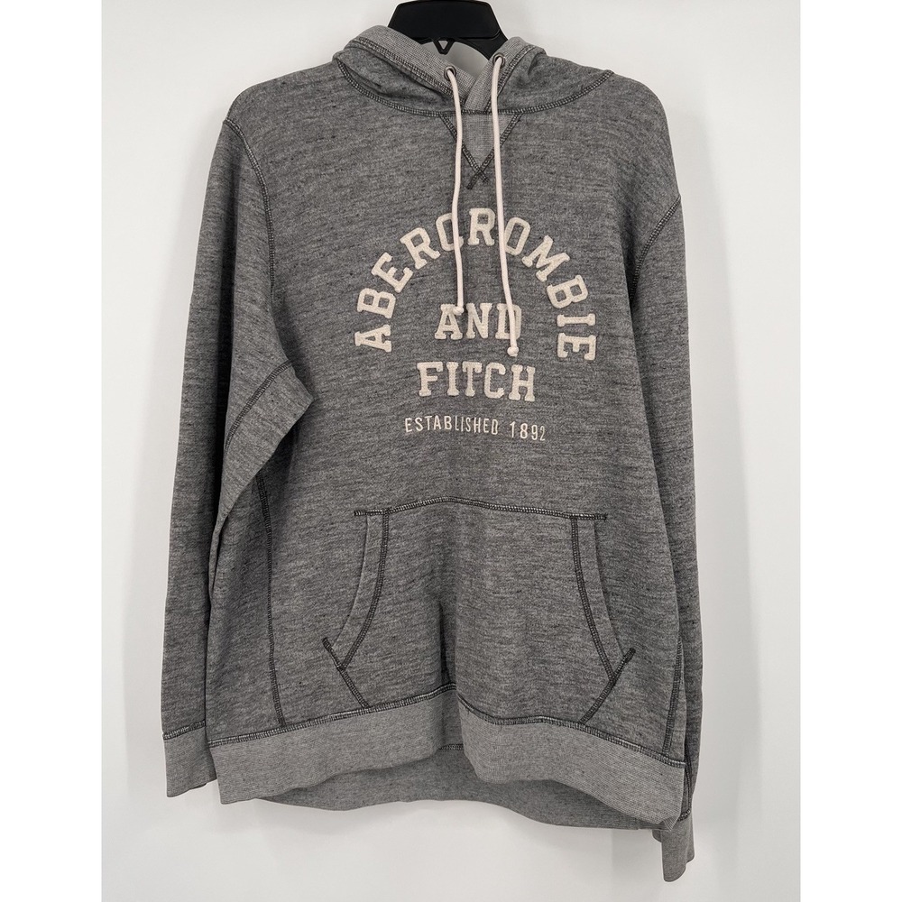Abercrombie & Fitch Men's Muscle Sweatshirt Hoodie Pullover Gray Stitch Sz‎ XS